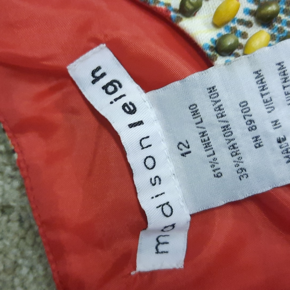 Madison Leigh linen / Rayon Fall colour dress size 12 - Picture 6 of 10